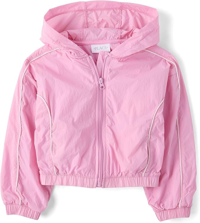 The Children's Place Girls' Active Long Sleeve Contrast Windbreaker Jacket | Amazon (US)