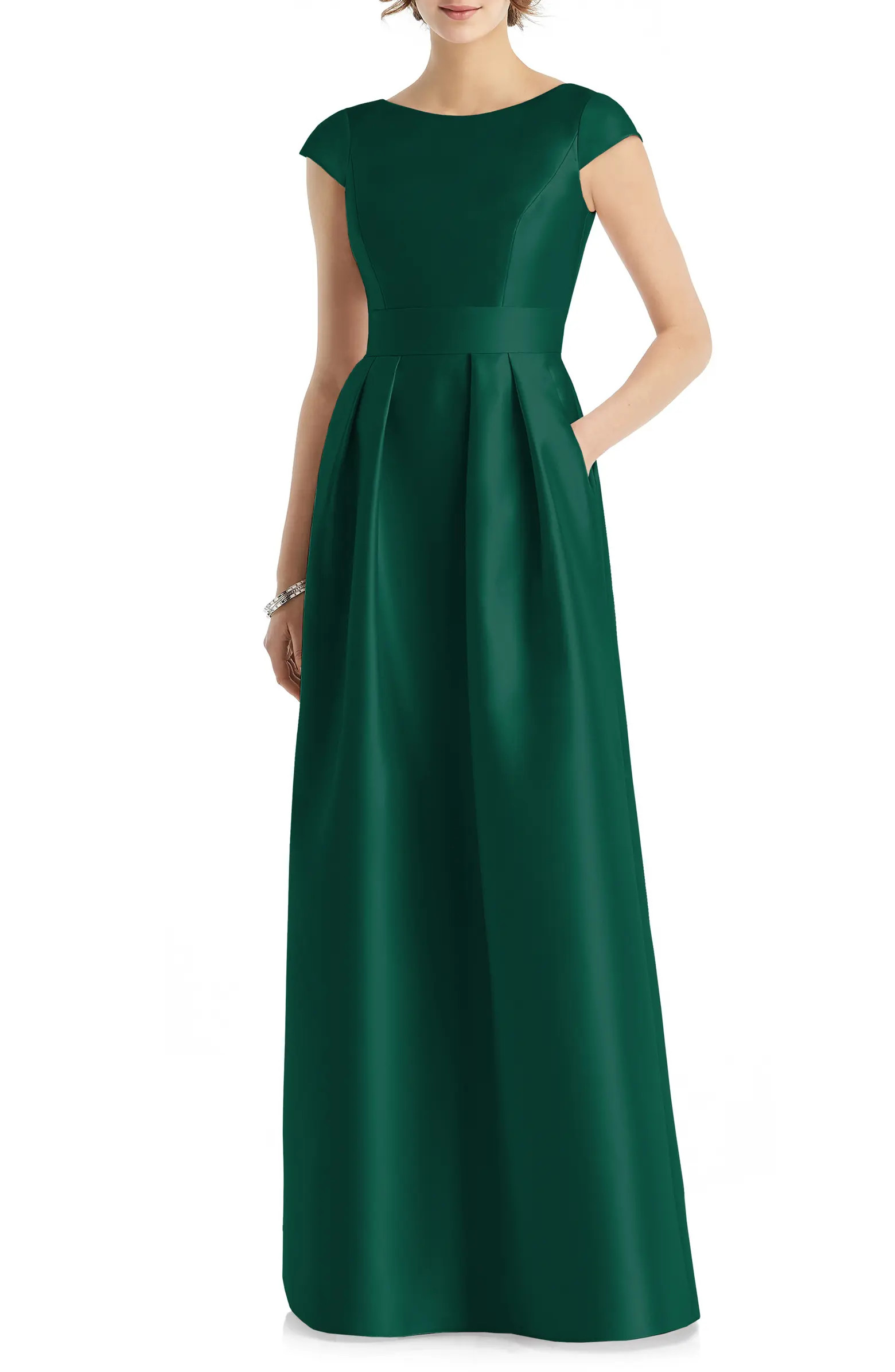 Cap Sleeve A-Line Gown | Nordstrom