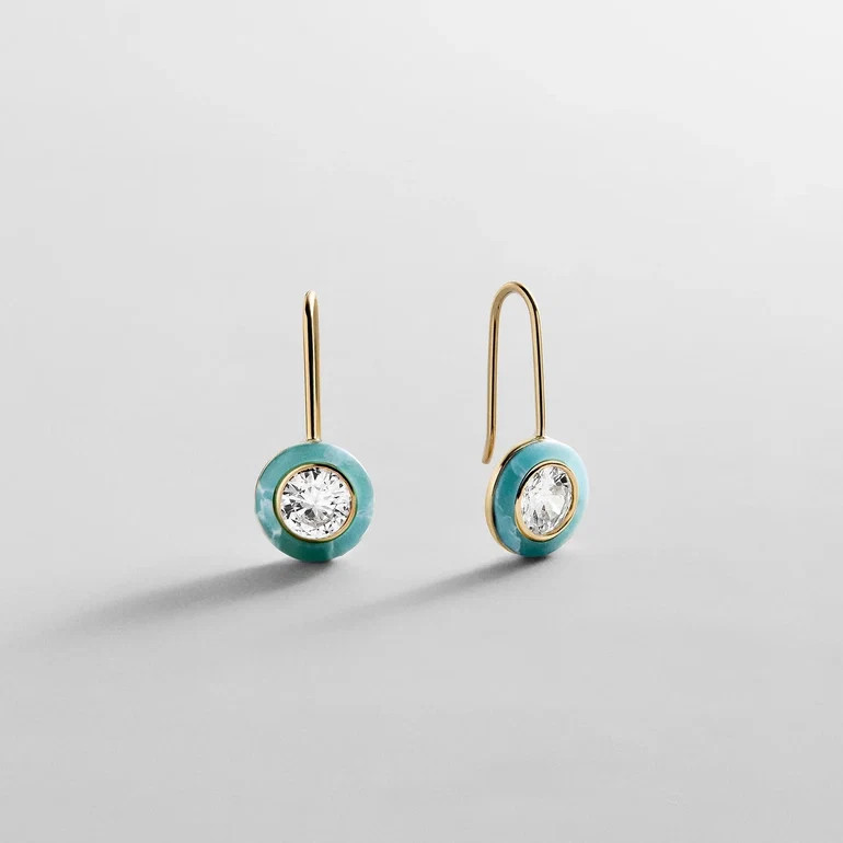 Fallon 14K Gold Semi-Precious Earrings - Turquoise | BaubleBar