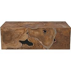 Creative Co-Op Wood Coffee Table Storage Box, Natural | Amazon (US)