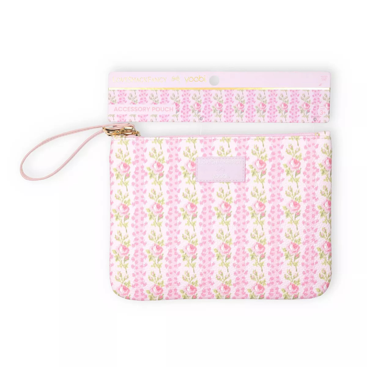 LoveShackFancy x Target - Yoobi Blooming Heirloom Flat Zip Pencil Case with Strap Strawberry Maca... | Target