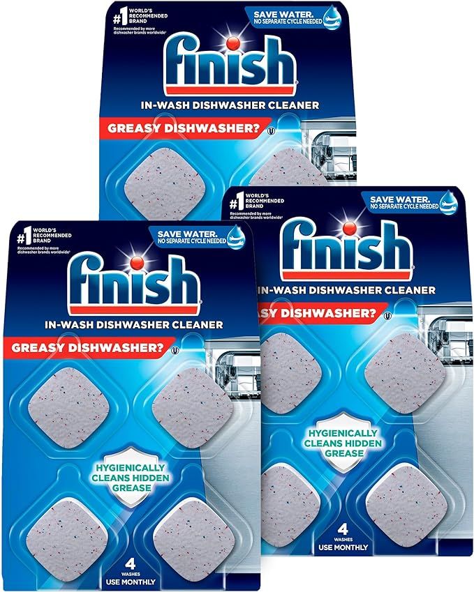 Finish Dishwasher Cleaner Tablets, 12 count, Hygienically Cleans Hidden Grease, Use in Normal Cyc... | Amazon (US)