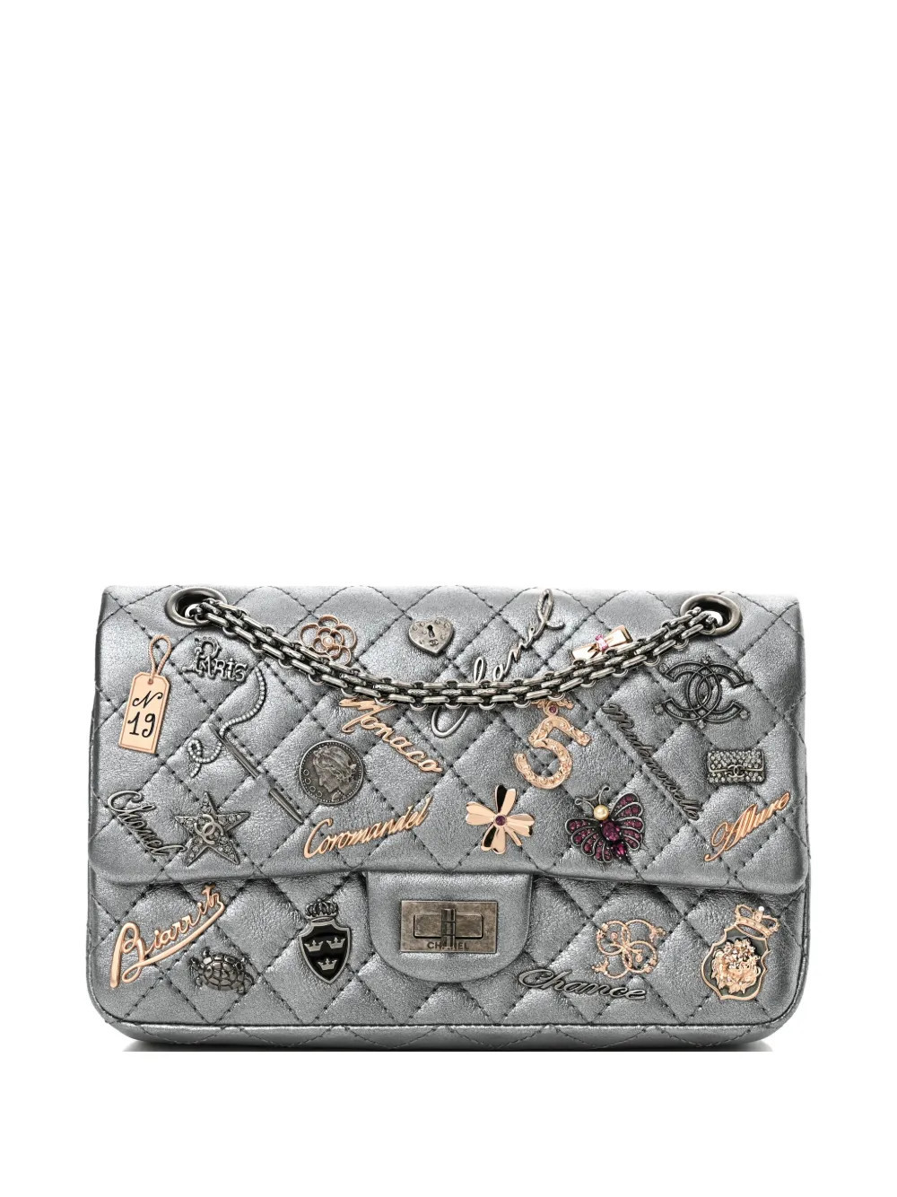 CHANEL Pre-Owned 2006-2008 2.55 Lucky Charms shoulder bag - Silver | Farfetch Global