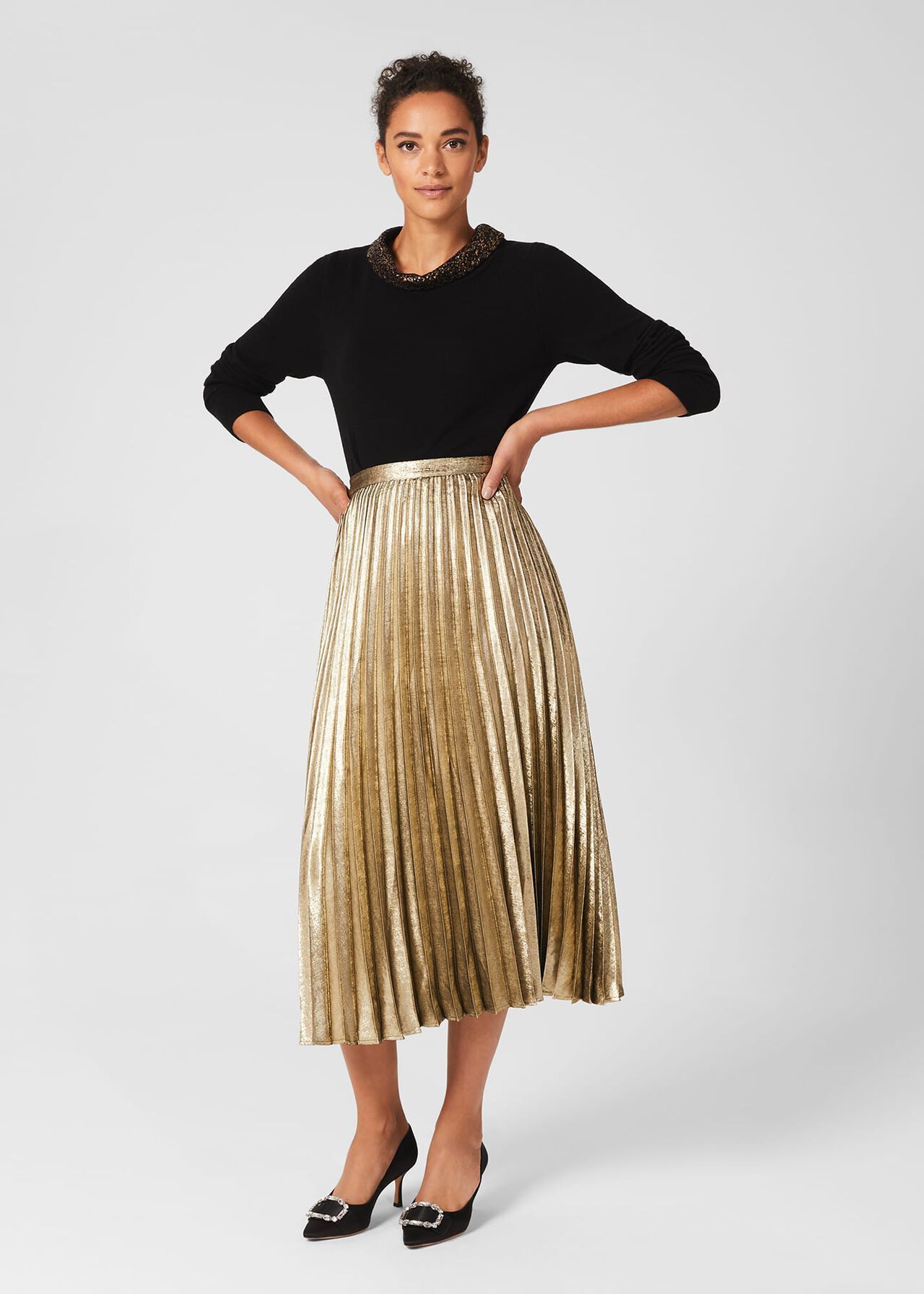 Annabella Midi Pleated Skirt | Hobbs
