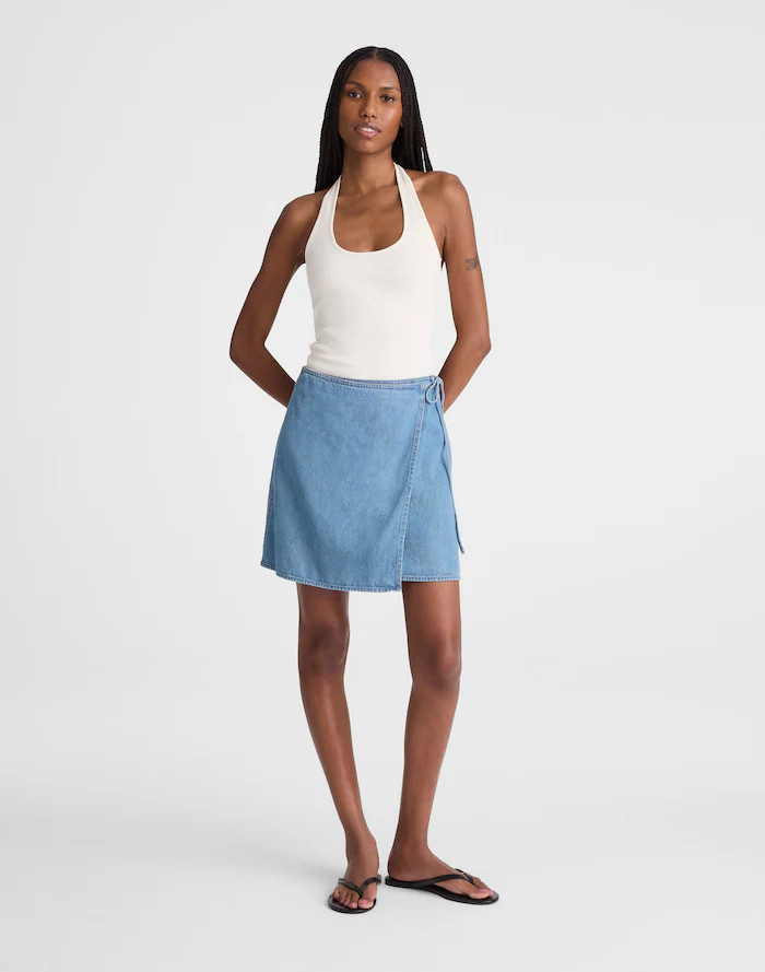 Airy Denim Wrap Mini Skirt | Madewell