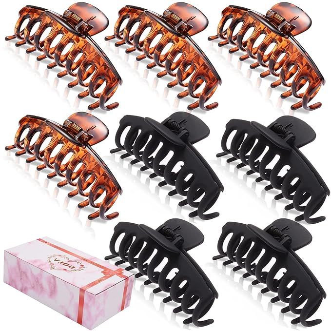 GQLV 8 PCS Large Hair Claw Clips for Women,4.4 Inch Big Banana Hair Clips for Thick Hair/Thin Hai... | Amazon (US)