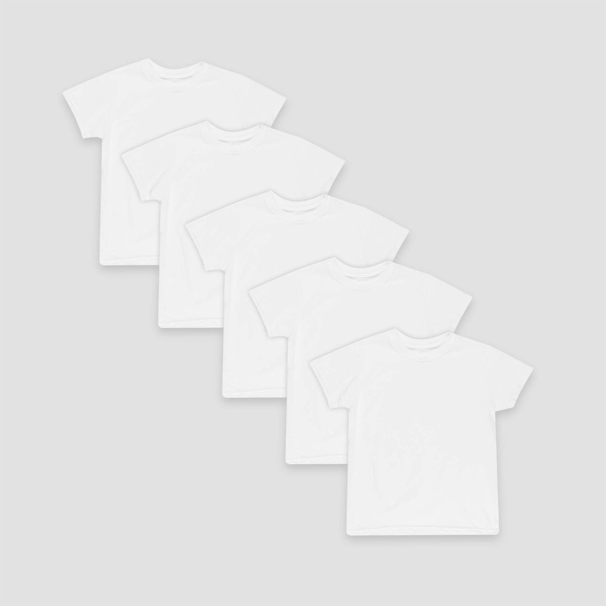 Hanes Boys' 5pk Crew Neck T-Shirt - White S | Target