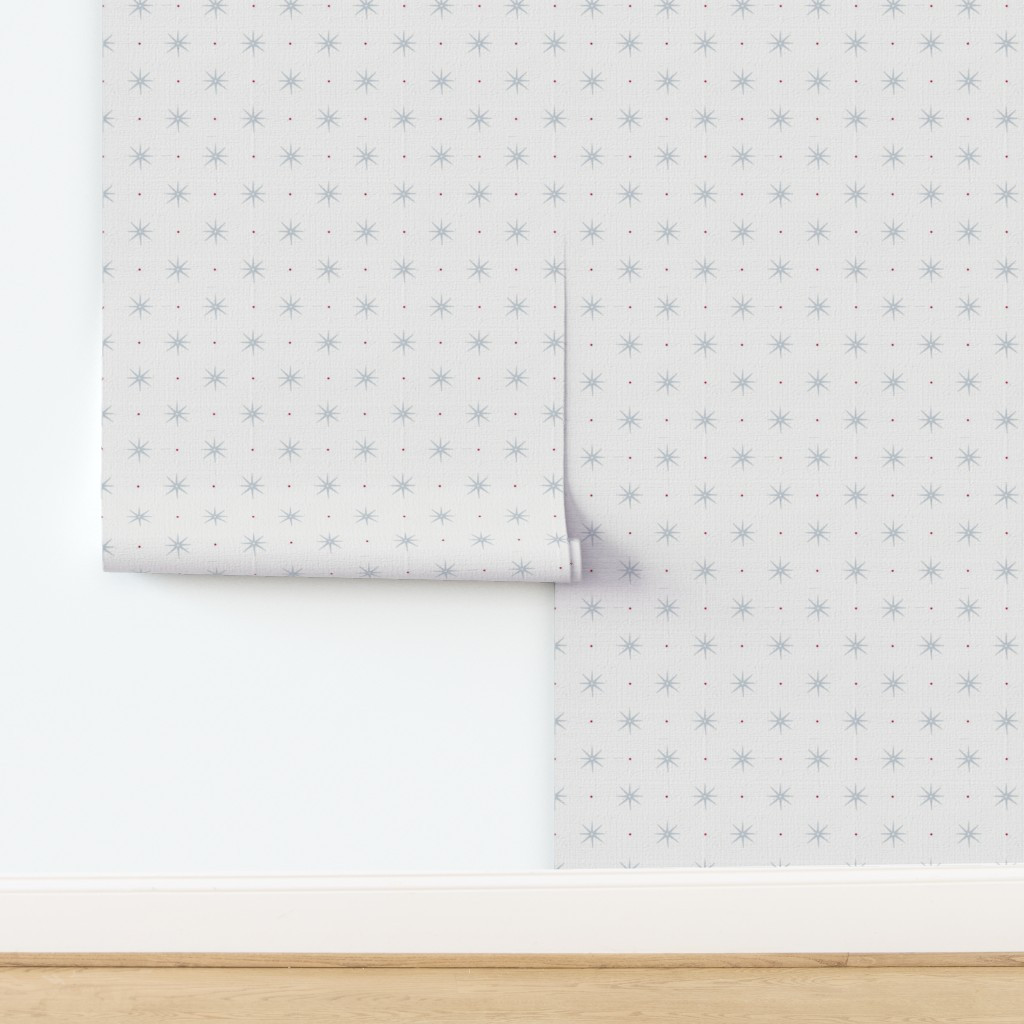 SOFT BLUE STARS WITH Red DOTS copy Wallpaper | Spoonflower | Spoonflower