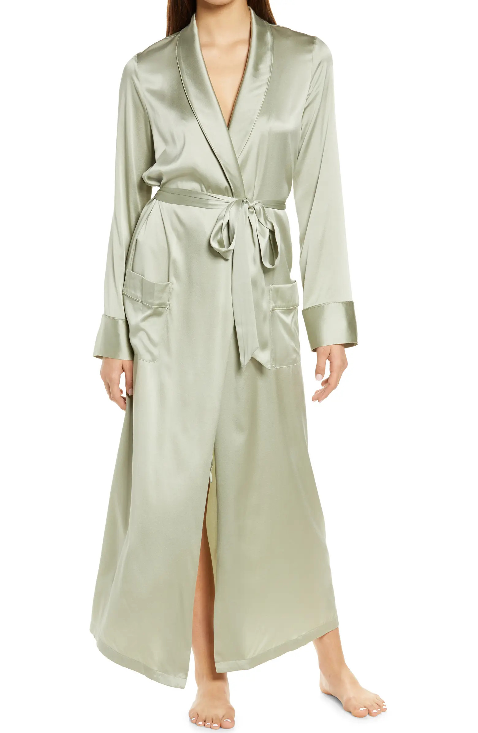 Long Stretch Silk Robe | Nordstrom