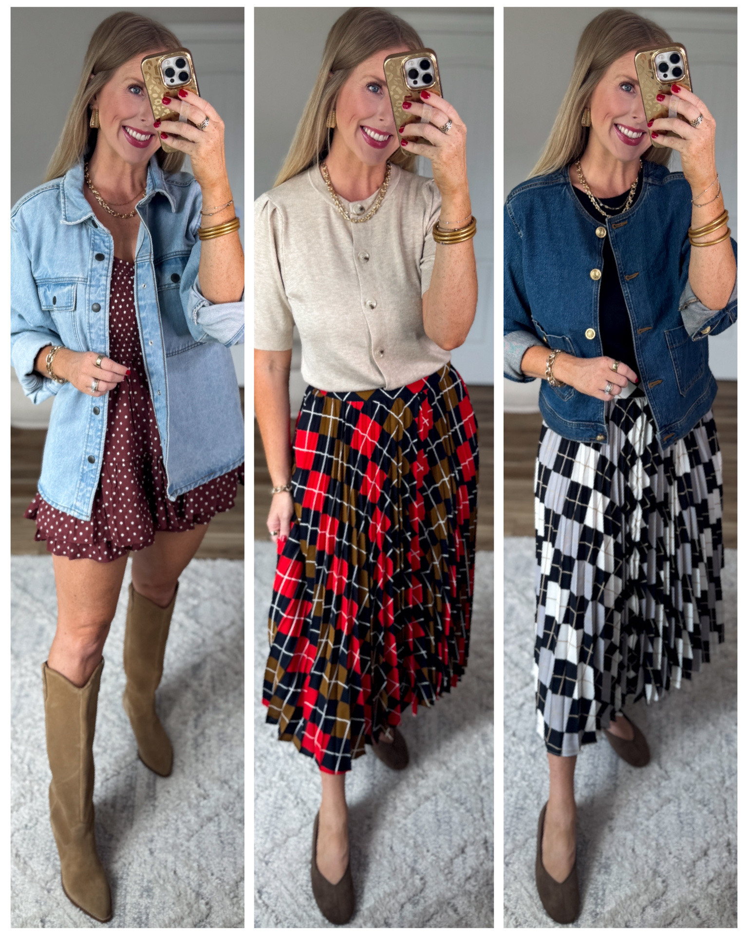 Daily try on, Walmart outfit, Walmart fashion, Walmart try on, Walmart style, pleated skirt, polka dot romper

#LTKootd