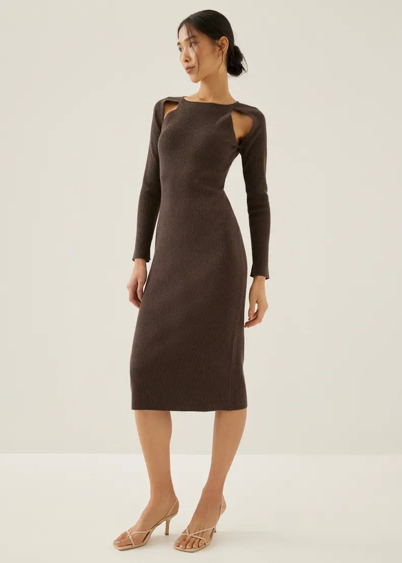 Reine Ribbed Knit Bodycon Midi Dress | Love, Bonito USA