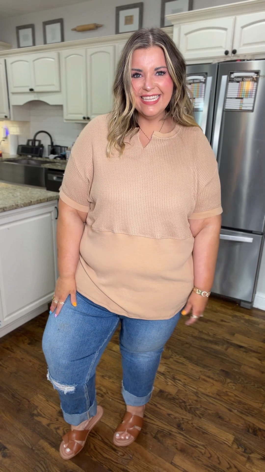 My favorite plus size friendly top has finally restocked! This waffle knit tee has plenty of length and stretch! A basic top but elevated 

#LTKPlusSize
