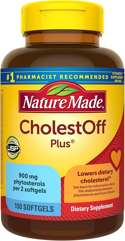 Nature Made CholestOff Plus, Dietary Supplement for Heart Health Support, 100 Softgels, 25 Day Su... | Amazon (US)