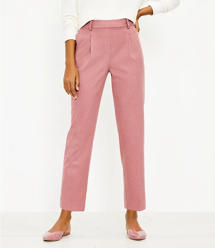 Petite Pull On Tapered Pants in Brushed Flannel | LOFT