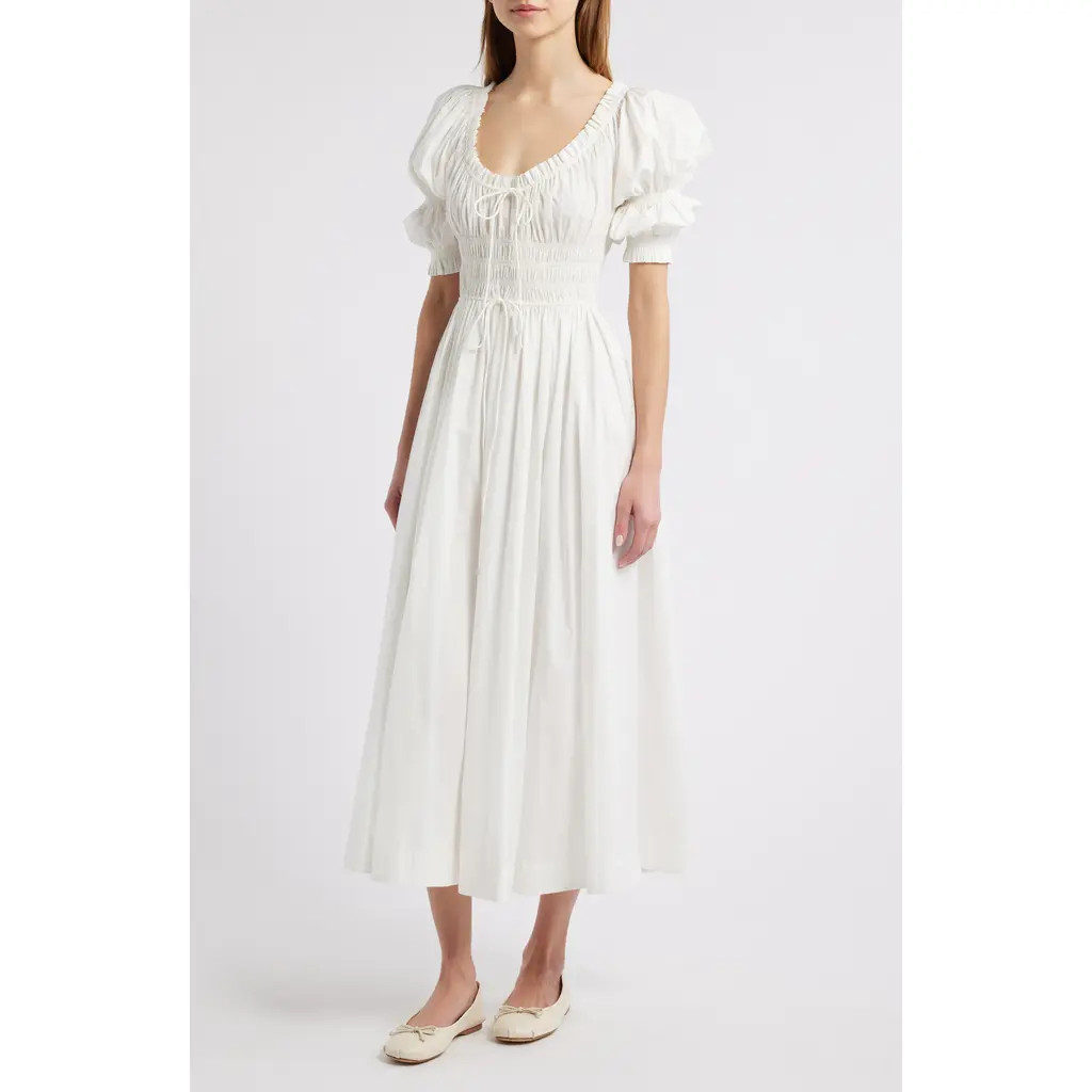 DÔEN Ischia Convertible Organic Cotton Maxi Dress in Salt at Nordstrom, Size Medium | Nordstrom