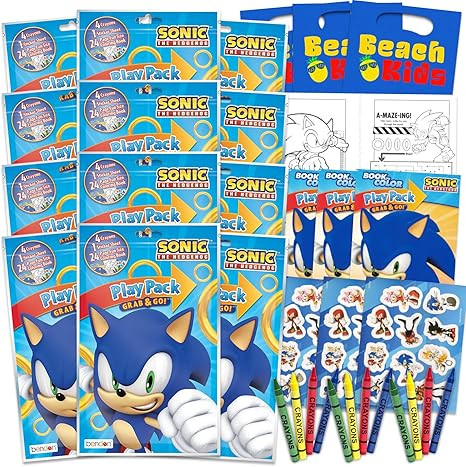 Sonic The Hedgehog Birthday Party Favors and Supplies Bundle - 12 Sonic Activity Play Packs for B... | Amazon (US)