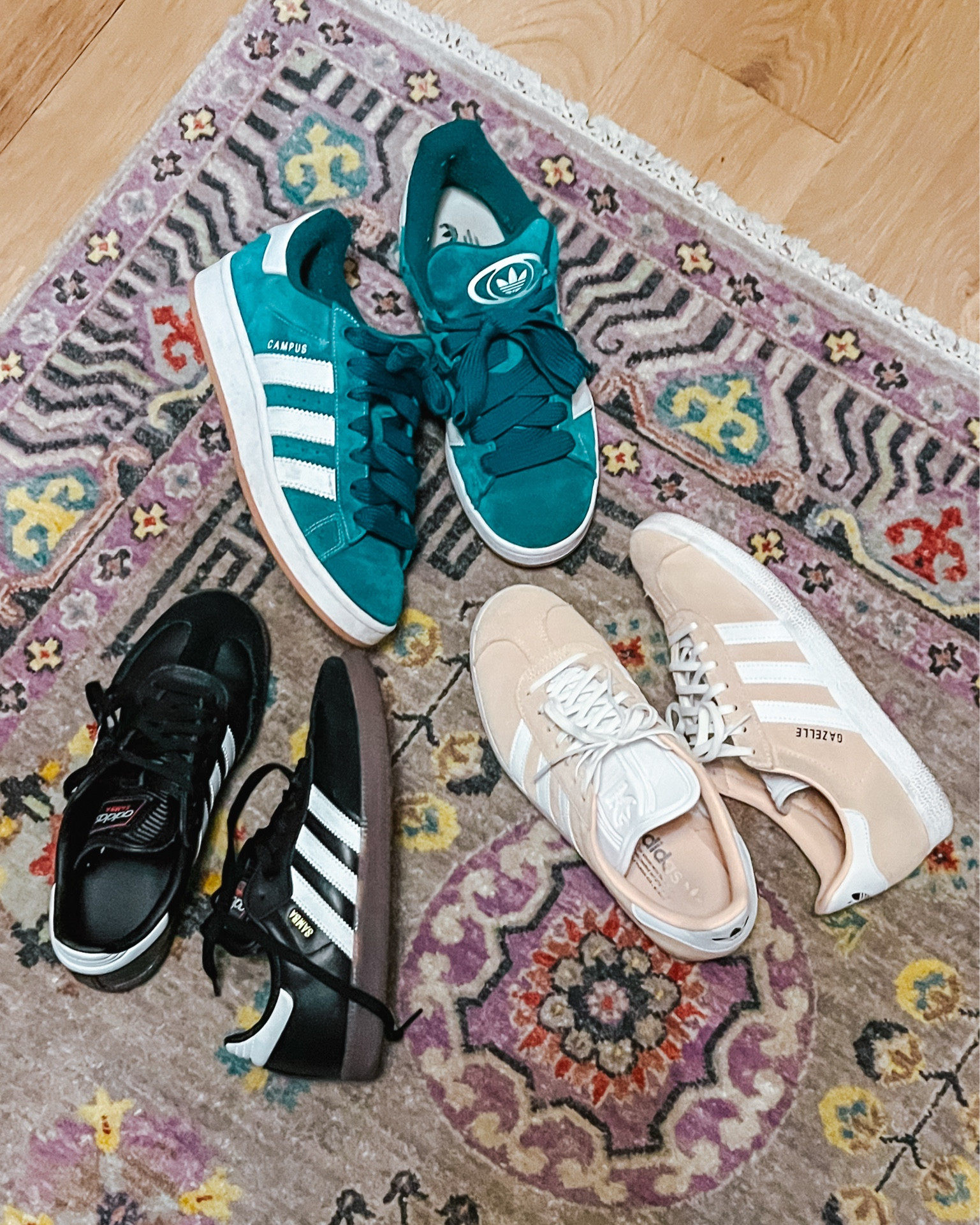 when the shoe pile is a mix of Adidas samba, gazelle and campus

#LTKShoeCrush #LTKOver40 #LTKFamily