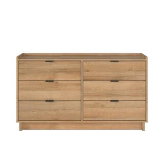 Prepac Simply Modern Natural Oak 6-Drawer 52.5 in. W Dresser ODBR-1806-1 - The Home Depot | The Home Depot
