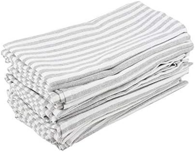 INFEI Soft Plain Striped Linen Cotton Dinner Cloth Napkins - Set of 12 (40 x 30 cm) - for Events ... | Amazon (US)