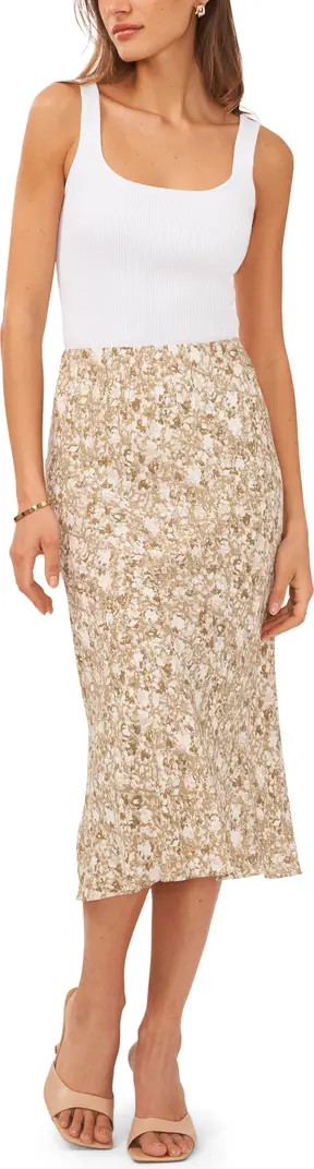 Halogen® Floral Pull-On Midi Skirt | Nordstrom | Nordstrom