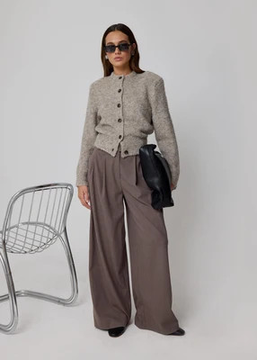 ULTRA WIDE LEG TROUSER - TRUFFLE | WAT The Brand