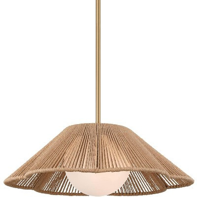 360 Lighting Mylinh 22 1/4" Modern Boho Cottage Pendant Ceiling Light Fixture Dining Room Over Table Kitchen Island Hanging Brass Finish Natural Rope | Target