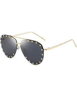 BVAGSS Women Rimless Oversized Studded Sunglasses Gradient Color Lens Rivet Fashion Lightweight D... | Amazon (US)