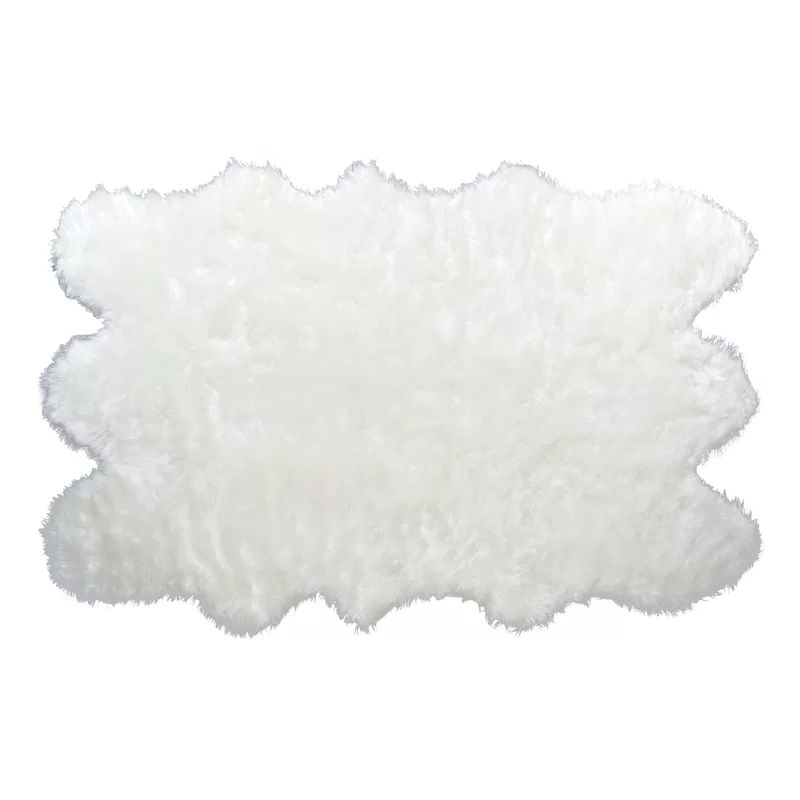 Anvi Faux Fur White Area Rug Rug Size: 5' x 7' | Wayfair North America