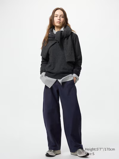 Women's Jersey Barrel Leg Trousers | UNIQLO UK | UNIQLO (UK)