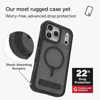 ZAGG - Rainier Snap with Kickstand for Apple iPhone 17 Pro Max - Smoke Black | Best Buy U.S.