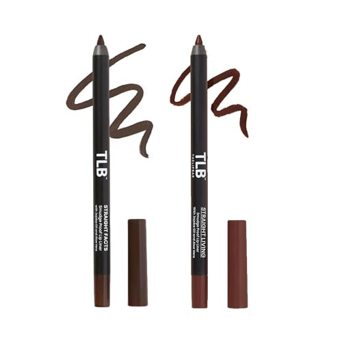 The Lip Bar - Lip Liner 2 Pack Straight Facts + Straight Livin - Smudge Proof & Water Resistant - Jojoba Oil, Aloe Vera, Coconut Oil, Vitamin E - Vegan, Cruelty Free - .042 oz | Amazon (US)