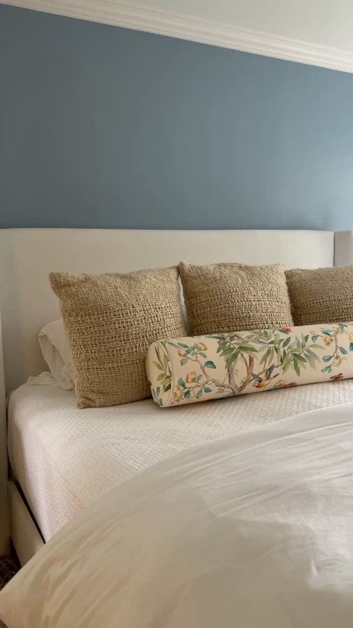 Bedroom, bedding, decorative pillows, bolster pillow, what I ordered vs what I got, client designs, home decor, primary bedroom, neutral organic decor, transitional decor, interior designer

#LTKhome #LTKfamily