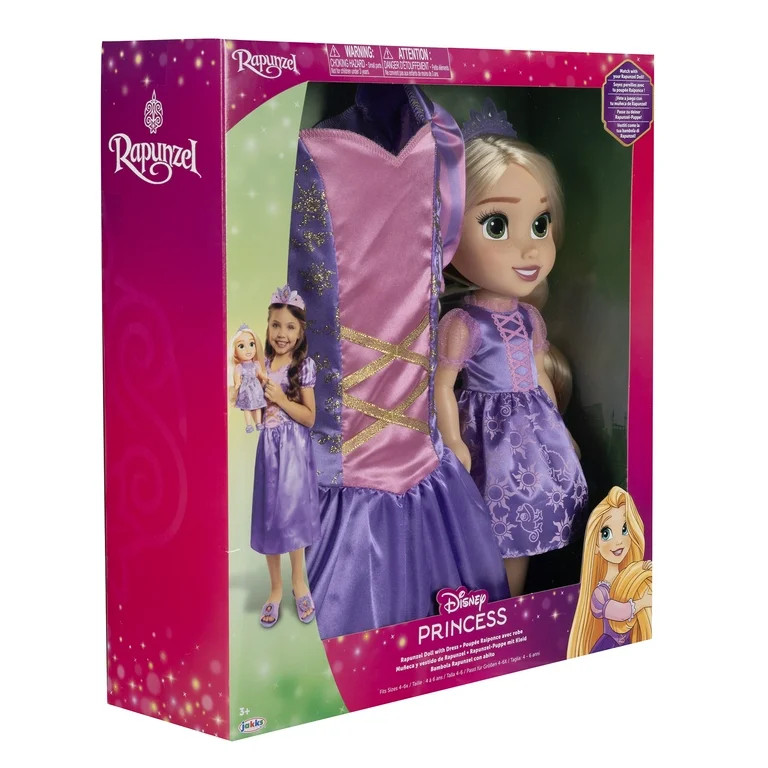 Disney's Princess Rapunzel 14 inch Toddler Doll with Dress up Outfit Female Child 3 to 6 Years | Walmart (US)