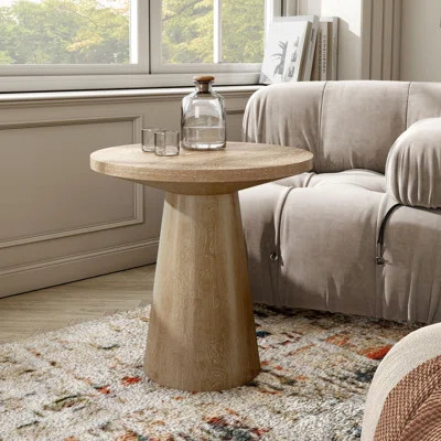 Round Solid Wood Base End Table | Wayfair North America