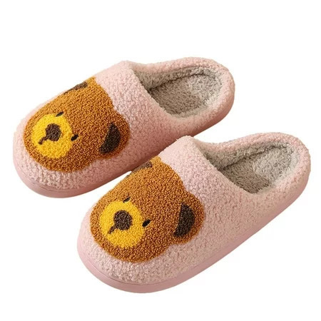 Sentuca Teddy Bear Cute House Slippers for Women/Men/Kids Warm Cozy Plush Slip-On Funny Slippers Soft Fluffy Fuzzy Slippers | Walmart (US)
