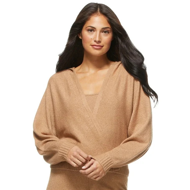 Sofia Jeans by Sofia Vergara Women’s Surplice Hoodie Cardigan | Walmart (US)