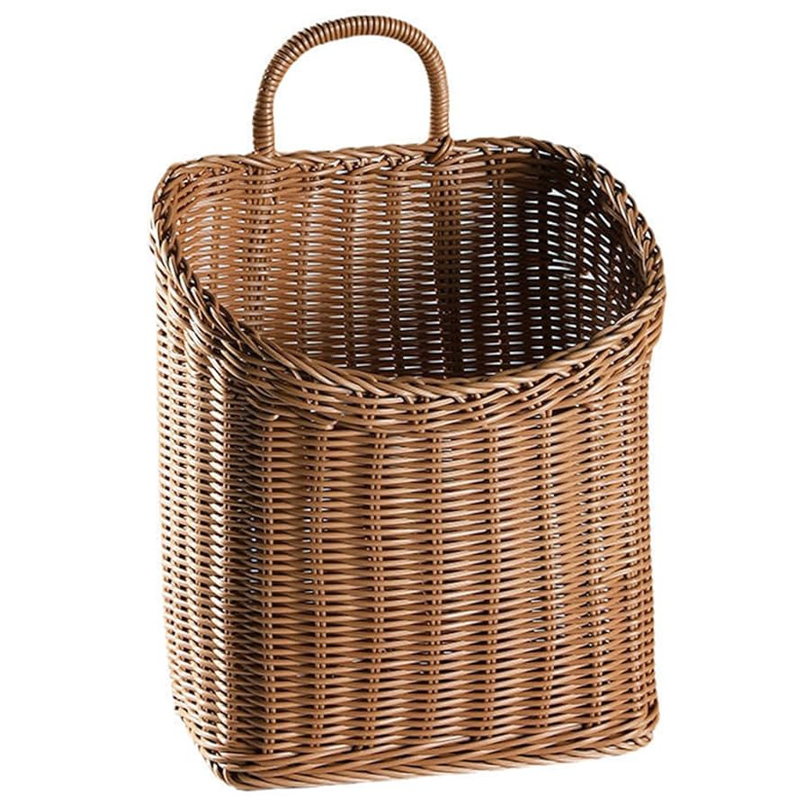 Woven Hanging Wicker Basket for Door, Handmade Rattan Hanging Wall Baskets for Garden Farmhouse H... | Amazon (US)
