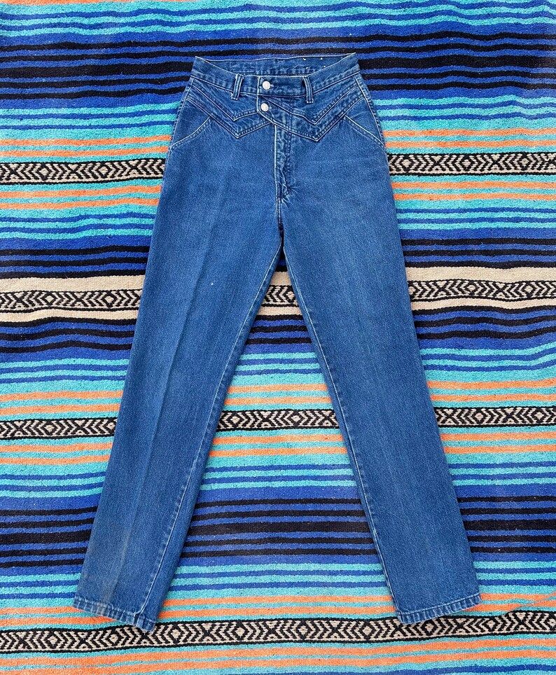 Vintage 1990s Jewells Classic Bareback Jeans, 29 Waist, 12.5 Rise, High Waisted Western Cowgirl J... | Etsy (US)