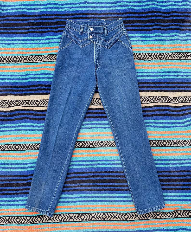 Vintage 1990s Jewells Classic Bareback Jeans, 29 Waist, 12.5 Rise, High Waisted Western Cowgirl J... | Etsy (US)