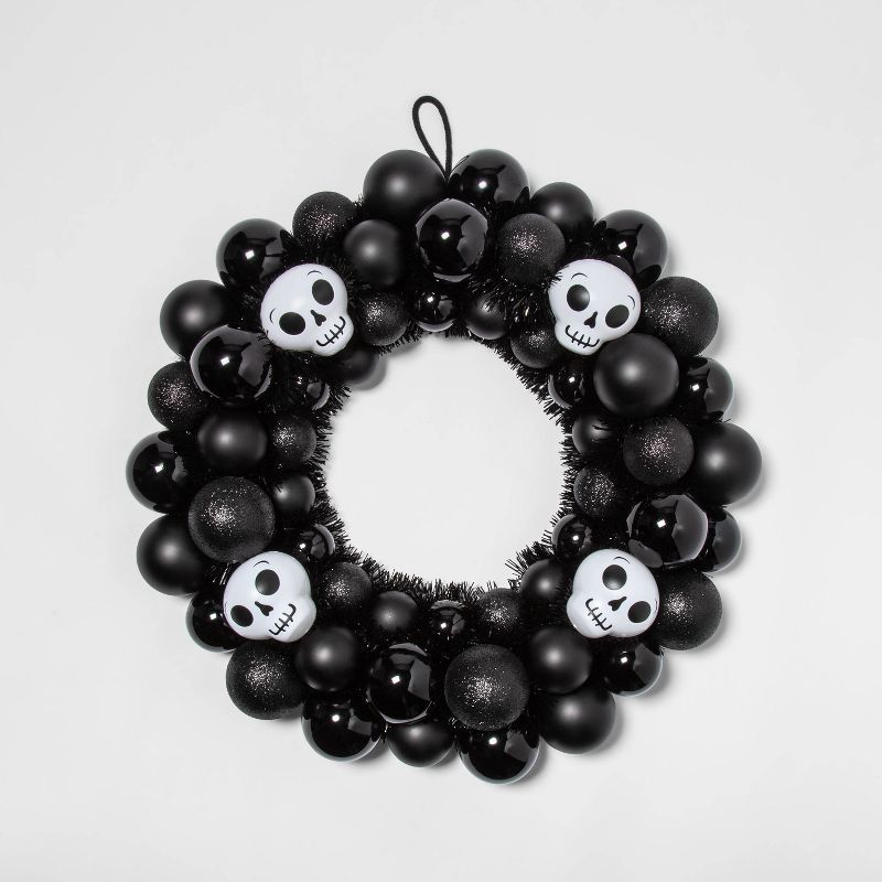 Skull Black and White Shatterproof Halloween Wreath - Hyde & EEK! Boutique™ | Target