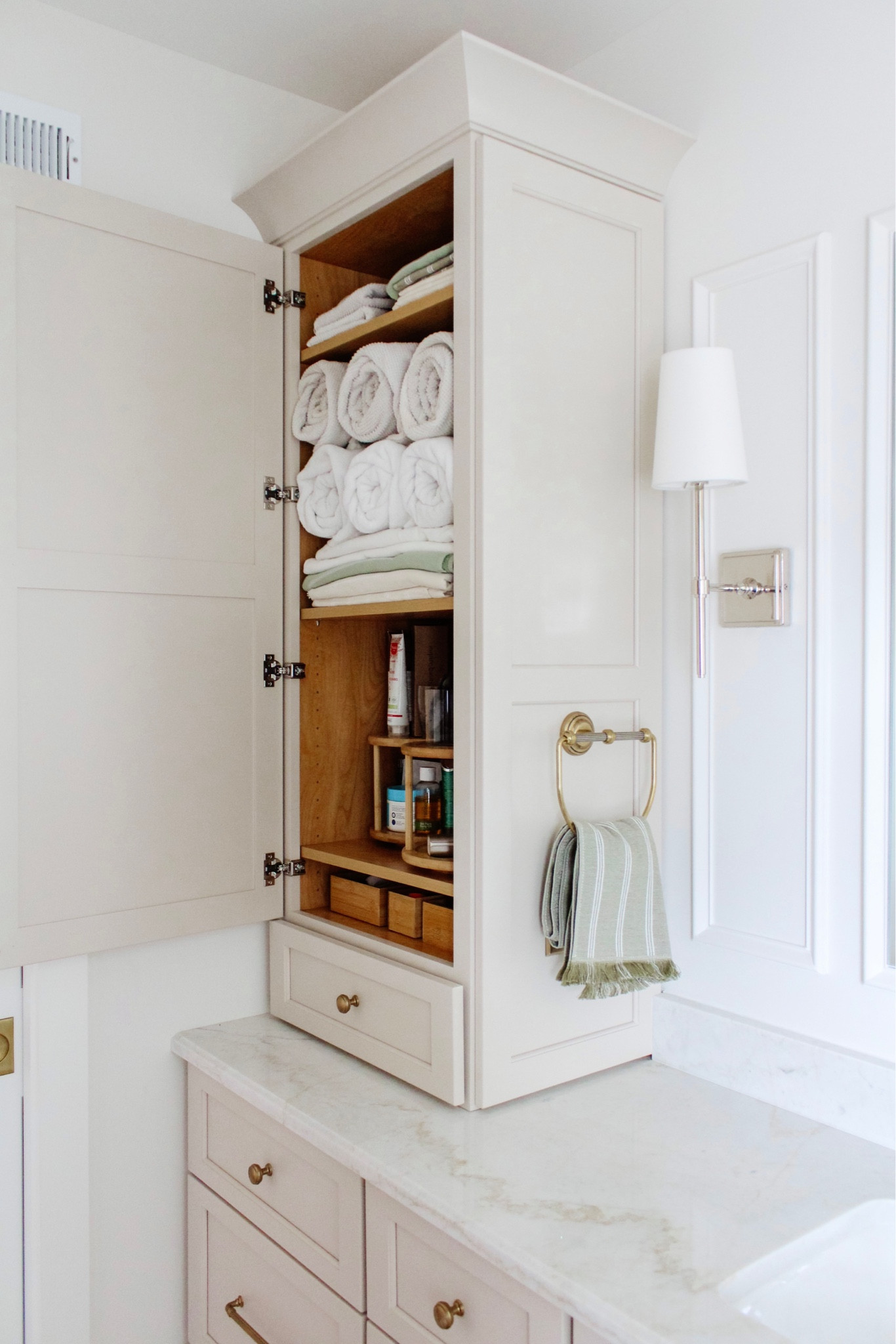 The key to organization is to simplify, prioritize and create accessibility ✨ On the blog, I’m sharing tips and products used to organize my primary bath. View and shop the space at the link in bio!
•
If you’re wondering, the gel keeps the trays from moving around and causing damage to your drawers! A tik tok hack I found that takes little time to do.
•
•
•
Home organization, spring cleaning, bathroom organization, under the sink organization, make up organizer, bamboo organizers, clean home, bathroom cabinets, amazon home 

Follow my shop @megleonardco on the @shop.LTK app to shop this post and get my exclusive app-only content!

#liketkit #LTKunder50 #LTKhome #LTKstyletip
