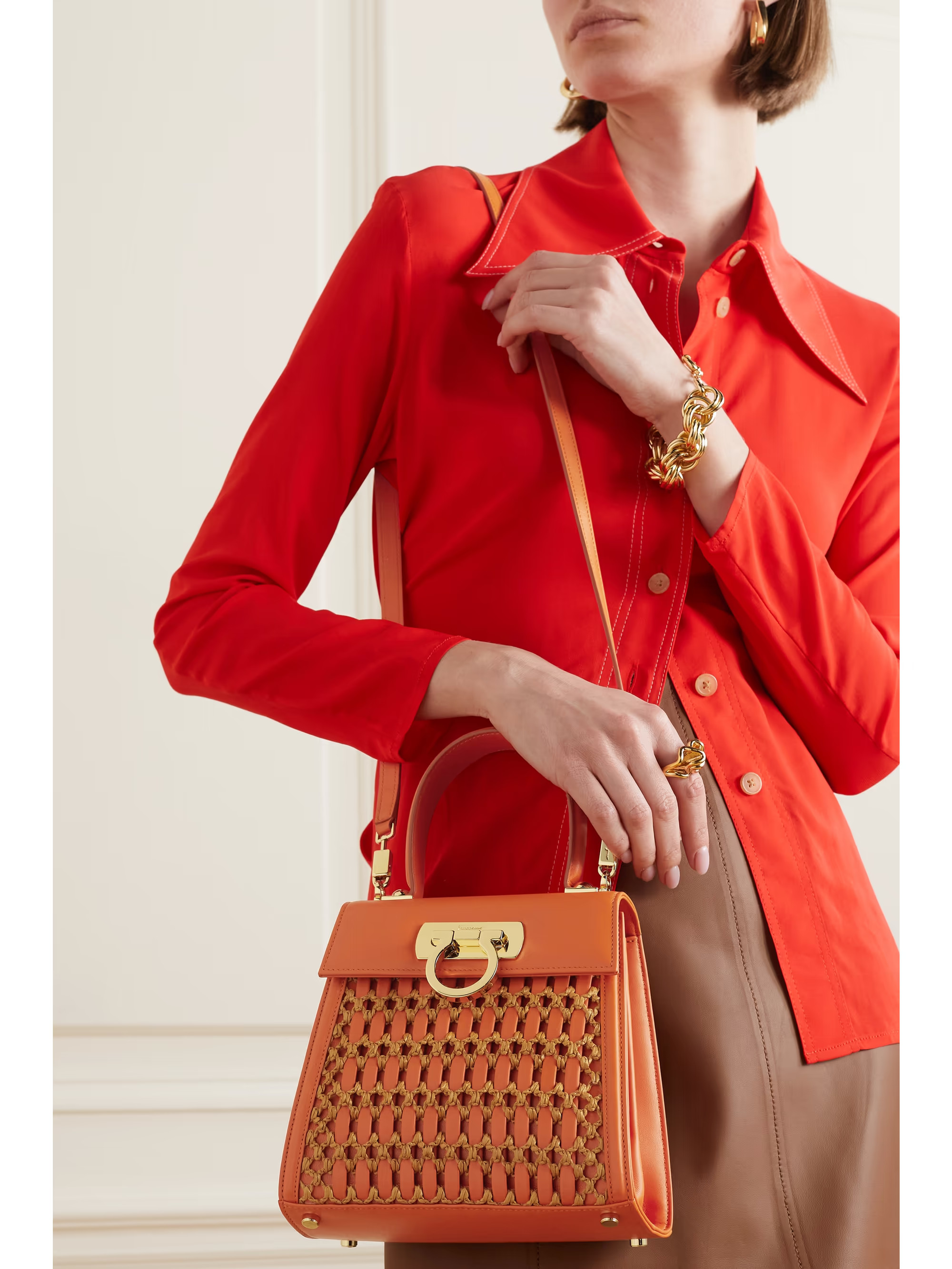 Creations mini woven raffia and leather tote | NET-A-PORTER (US)