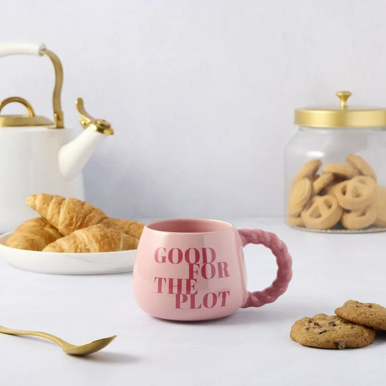 Thyme & Table 14.5 fl oz "Good for the Plot" Pink Stoneware Mug | Walmart (US)