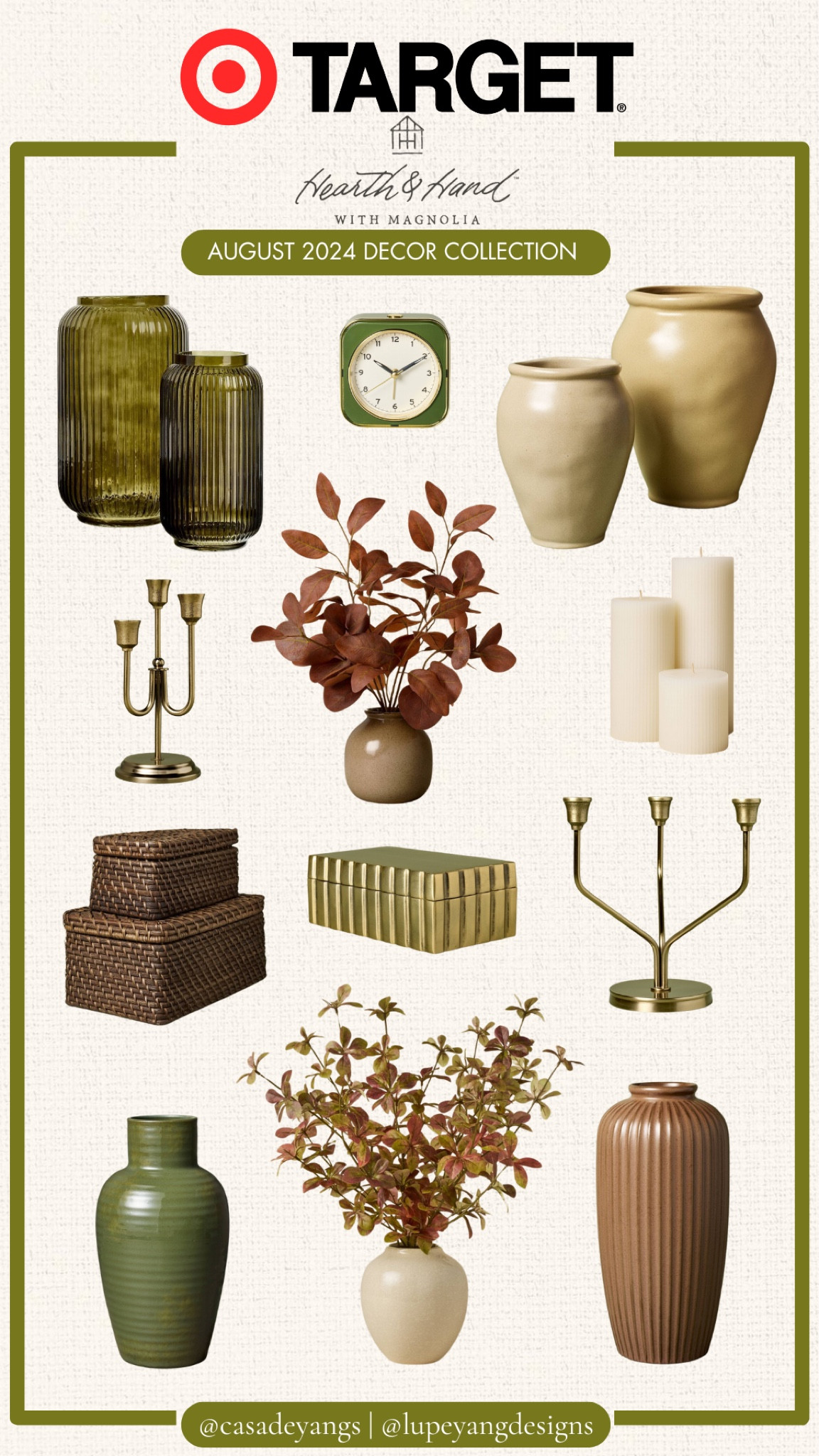 New Collection from Hearth & Hand at Target is out now! Here are the decor pieces 🏺
TARGET | TARGET FINDS | DECOR | TARGET DECOR | HEARTH AND HAND | AUGUST 2024 COLLECTION | MAGNOLIA | HOME DECOR | VASES | CANDLE STICK HOLDER | GREENERY | DECORATIVE BOXES


#LTKHome #LTKSeasonal #LTKU