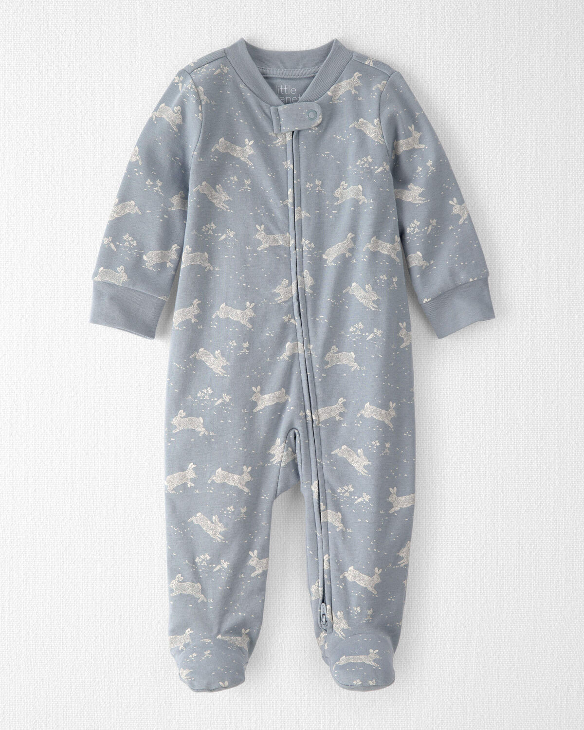 Blue Bunnies - Baby Organic Cotton Sleep & Play Pajama in Blue Bunnies, Selected | Carter's Inc