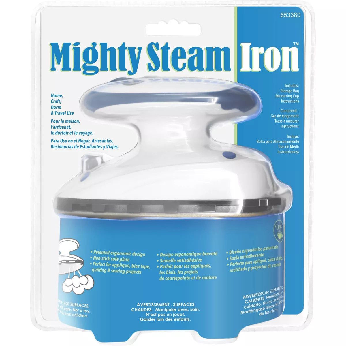 Dritz Mighty Steam Iron: Travel-Size Garment Iron, 800W, Stainless Steel Sole Plate, 100ml Tank, ... | Target