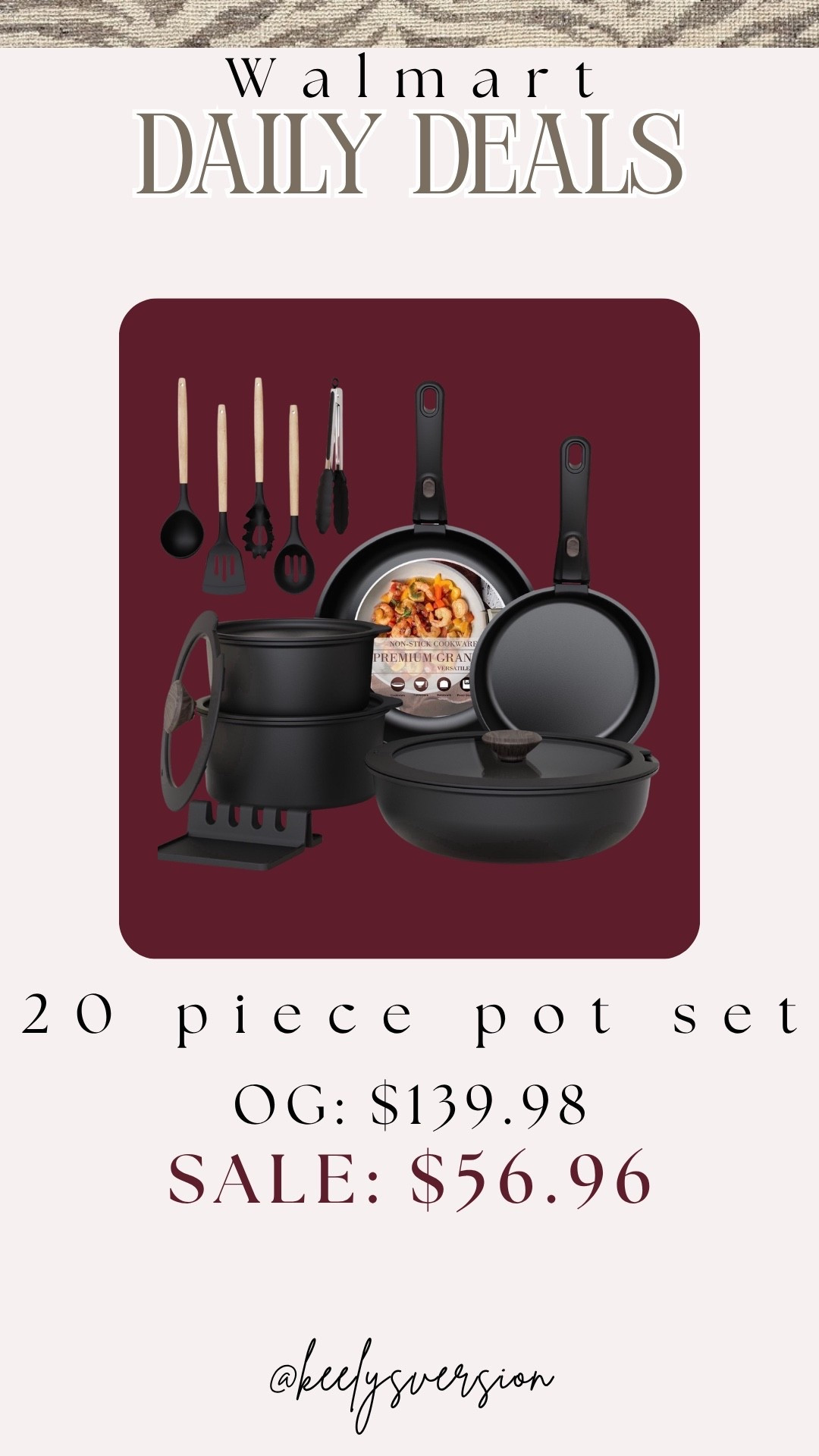 Walmart Daily Deals — 20 piece Pots & Pans set

@Walmart #walmart
