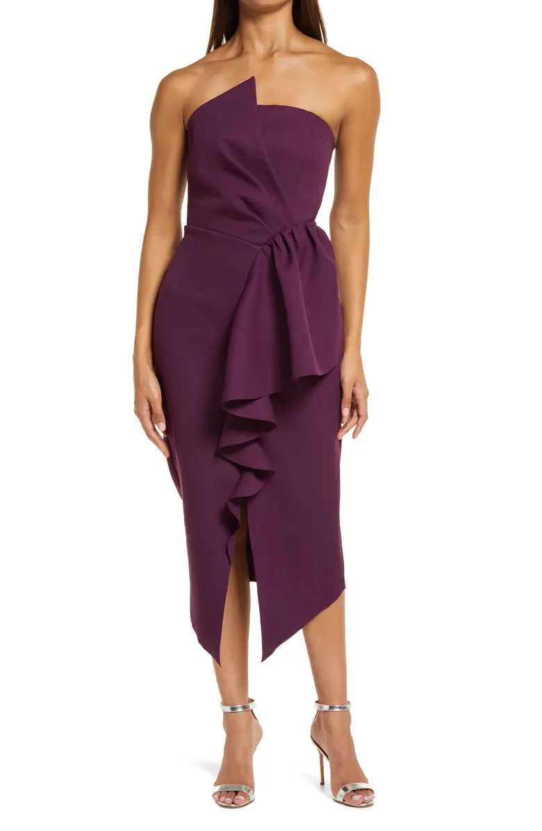 Elliatt Reception Cascade Ruffle Strapless Cocktail Dress | Nordstrom | Nordstrom