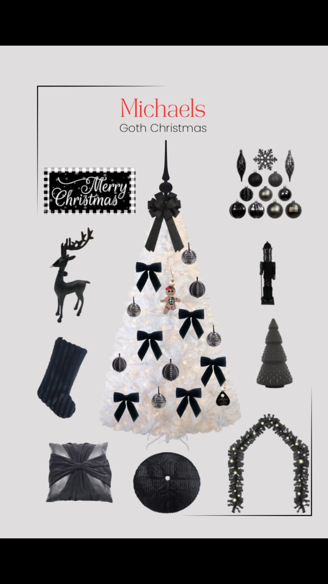Goth Christmas but make it cozy. 🖤🎄
If your holiday vibe is Wednesday Addams meets twinkly lights, Michaels is coming THROUGH this year. Black bows, dark ornaments, moody garlands, and all the spooky-cute vibes for a glam goth holiday moment.

Would you decorate your tree like this?

#GothChristmas #MichaelsFinds #GothDecor #HolidayDecorIdeas #BlackChristmasTree #AlternativeHolidayDecor #GothHomeStyle #ChristmasAesthetic


#LTKHoliday #LTKSeasonal #LTKCyberWeek