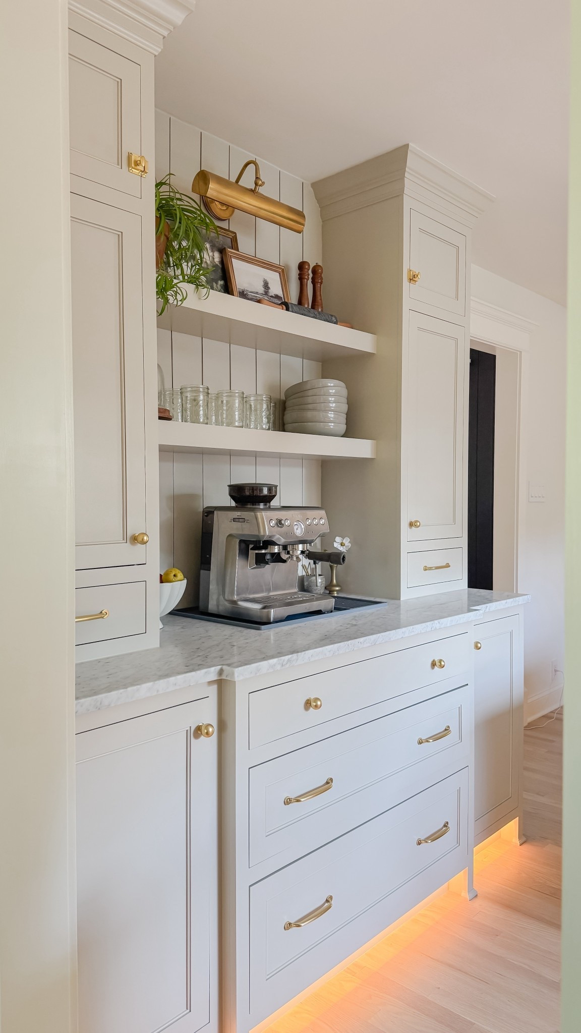 After 24 years of military moves, this is the first home we’ve gotten to truly design for the way we live.

This little coffee bar used to be a cramped pantry—and now it’s one of our favorite spaces. ✨

I linked:
☕ Our exact coffee machine
🧺 Pull-out drawer organizers
🪞 Styling accessories
🎨 Paint color + cabinet hardware

If you’re creating a coffee nook or just need smarter kitchen storage, everything I used is here! Tap any image to shop.

#LTKhome #LTKkitchen #kitchenupgrade #coffeebarstyle #militaryfamilyhome #fixerupperstyle


#LTKStyleTip #LTKHome #LTKFamily
